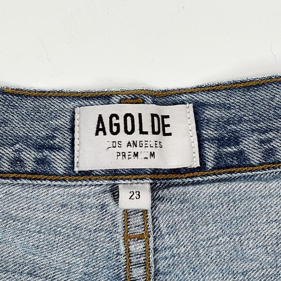 AGOLDE Baggy Pleated Oversized Jeans Lark Women’s Size 23 High Rise Relaxed Fit - Picture 4 of 6